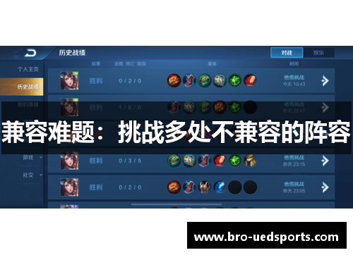 兼容难题：挑战多处不兼容的阵容